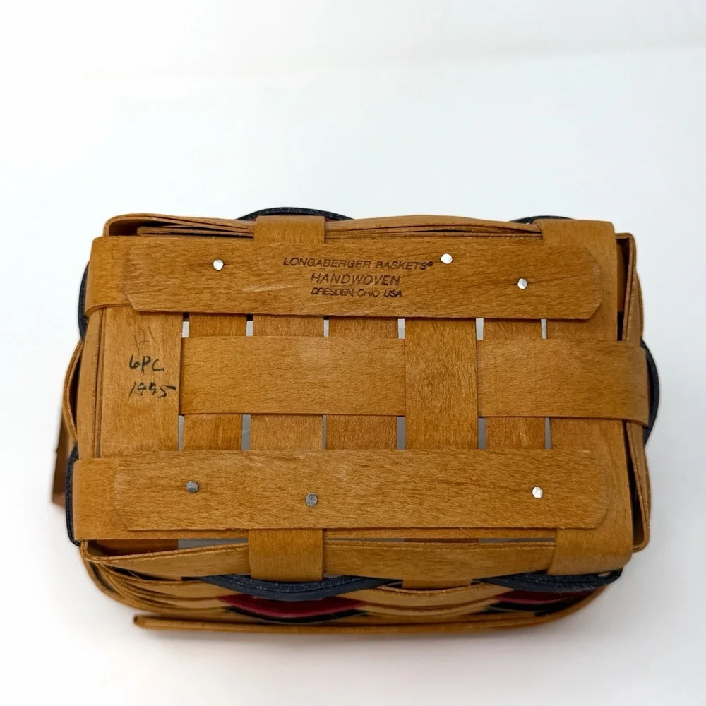 Longaberger Handwoven Basket w/ Leather Handles Small Preloved
